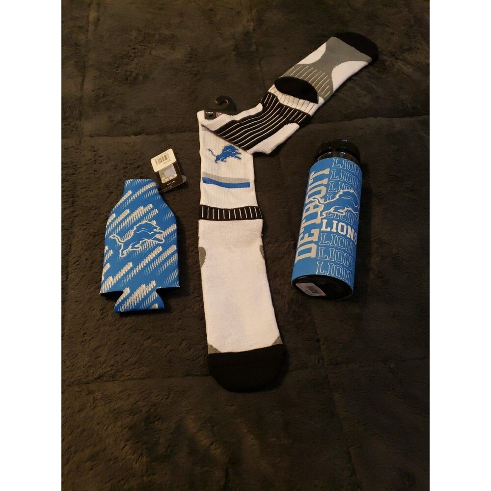 LOT-Detroit Lions NFL Team Apparel & 1PR. Socks Sz:Large $40 Value**ALL NEW**